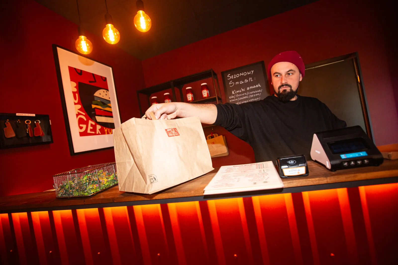 Smash burger z boczkiem
